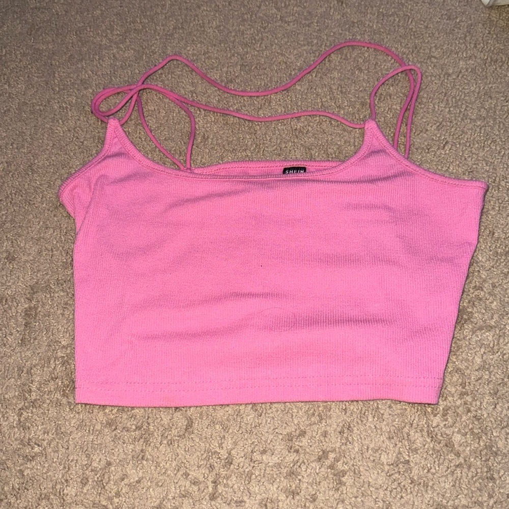 pink crop top